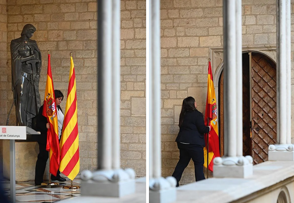 Retirada bandera de España
